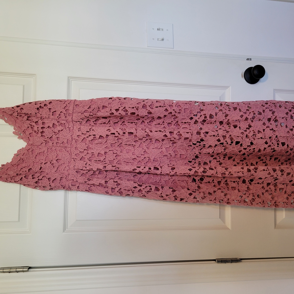 Pink Lace Sleeveless Dress